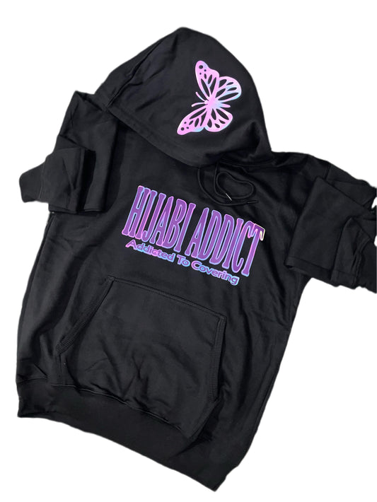 Purple & black (reflective) Hoodie