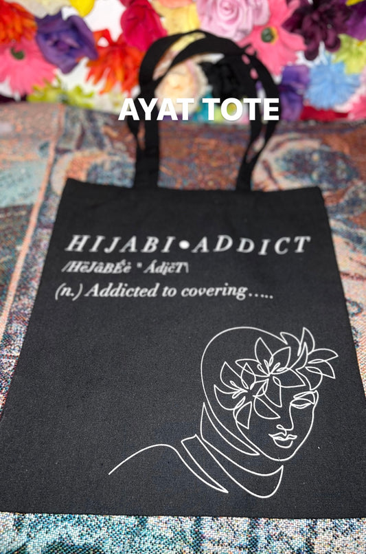 HIJABI ADDICT TOTE BAGS