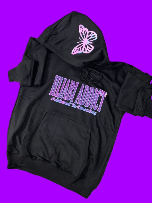 Purple & black (reflective) Hoodie